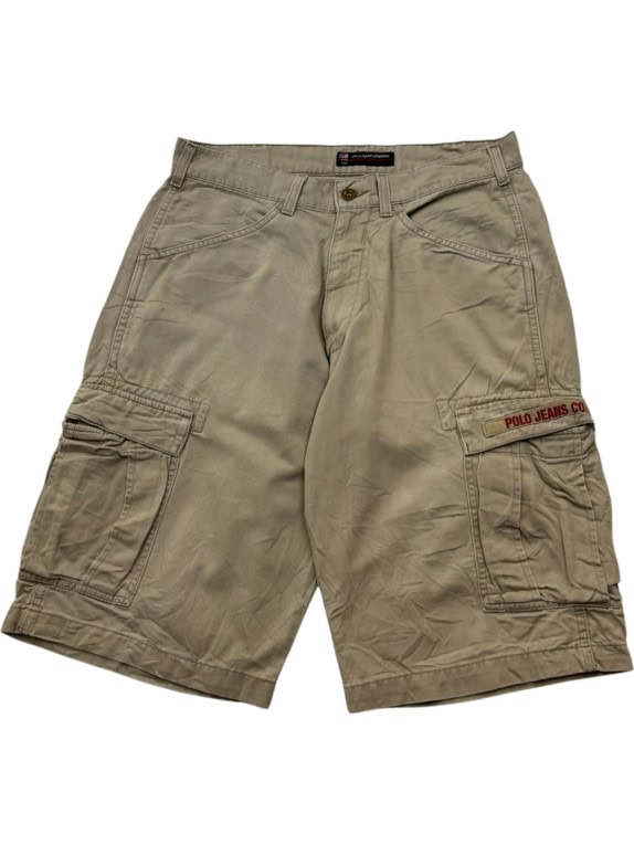 POLO JEANS CO CARGO SHORTS STREETWEAR KHAKI MEN PRE OWNED