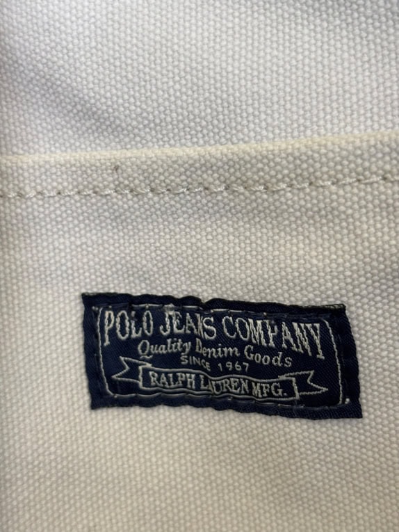 POLO JEANS COMPANY TOTE BAG VINTAGE OFF WHITE UNISEX PRE OWNED