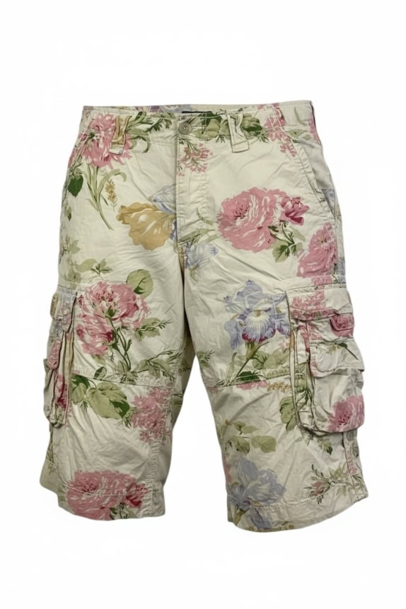 POLO JEANS COMPANY VINTAGE ΒΕΡΜΟΥΔΑ CARGO ΜΕ ΦΛΟΡΑΛ ΜΟΤΙΒΟ ΜΠΕΖ ΑΝΔΡΙΚΗ S