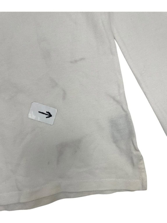ΠΟΛΟ ΜΑΚΡΥΜΑΝΙΚΟ JERSEY ΛΕΥΚΟ ΜΕ ΛΟΓΟΤΥΠΟ ΣΗΜΑΙΑΣ - L