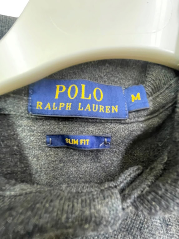 Polo Ralph Lauren Men’s Grey Polo Shirt Slim Fit Size M