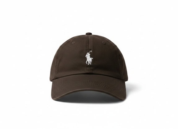 POLO RALPH LAUREN BASEBALL CAP MINIMAL BROWN UNISEX PRE OWNED