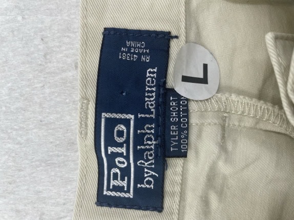 POLO RALPH LAUREN BERMUDA SHORTS MINIMAL BEIGE MENS PRE OWNED L