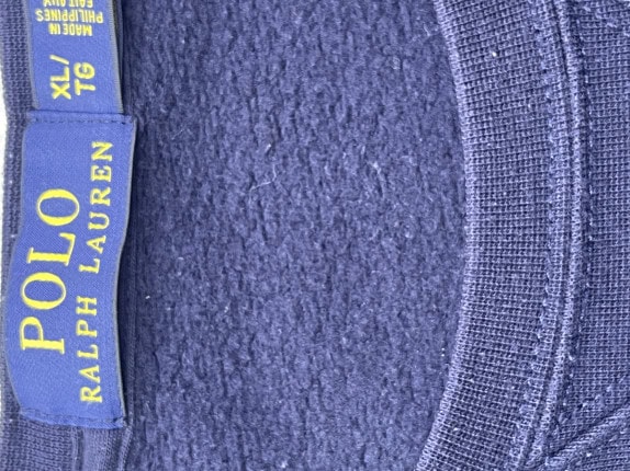 POLO RALPH LAUREN ΦΟΥΤΕΡ ΜΕ ΣΤΡΟΓΓΥΛΗ ΛΑΙΜΟΚΟΨΗ MINIMAL ΜΠΛΕ ΑΝΤΡΙΚΟ PRE OWNED XL