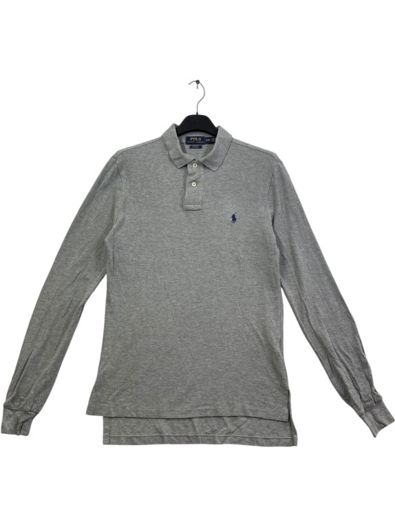Polo Ralph Lauren Γκρι Μακρυμάνικο Polo Custom Fit Size M