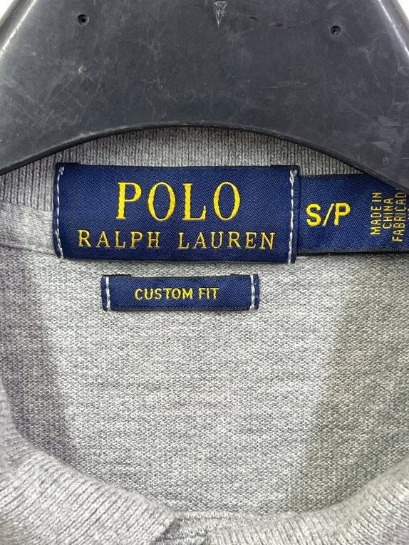 Polo Ralph Lauren Γκρι Μακρυμάνικο Polo Custom Fit Size M