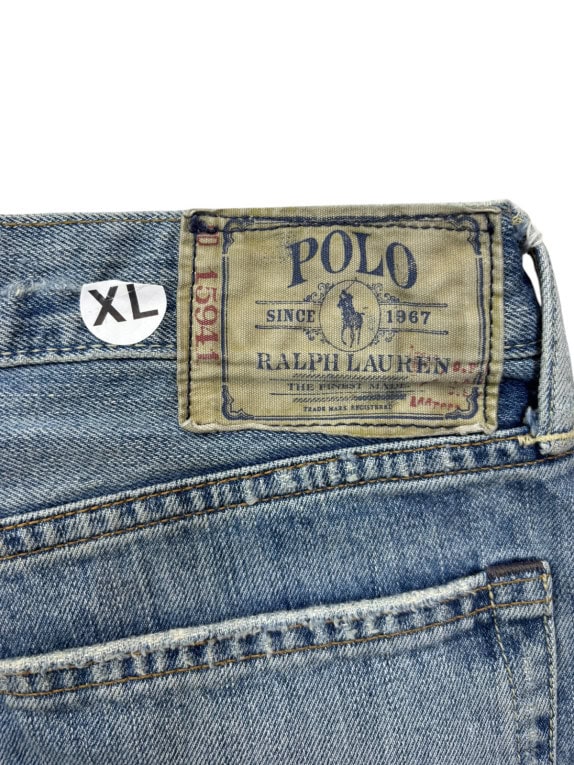 POLO RALPH LAUREN JEANS VINTAGE WASHED BLUE MEN PRE OWNED XL