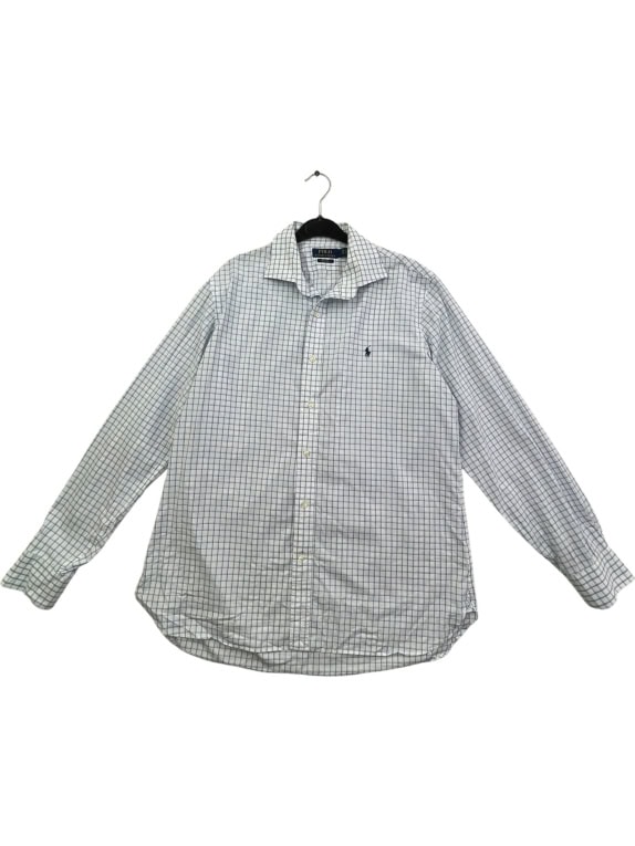 Polo Ralph Lauren Καρό Πουκάμισο Λευκό-Μπλε Size L