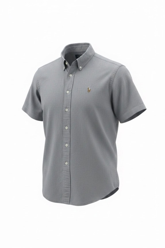 POLO RALPH LAUREN ΚΟΝΤΟΜΑΝΙΚΟ ΠΟΥΚΑΜΙΣΟ CLASSIC ΓΚΡΙ ΑΝΤΡΙΚΟ PRE OWNED