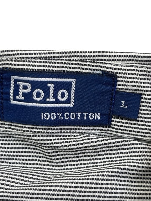 POLO RALPH LAUREN ΚΟΝΤΟΜΑΝΙΚΟ ΠΟΥΚΑΜΙΣΟ ΚΛΑΣΙΚΟ ΓΚΡΙ ΡΙΓΕ ΑΝΤΡΙΚΟ PRE OWNED L