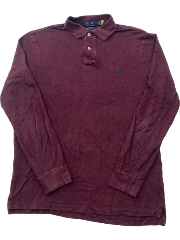 Polo Ralph Lauren Long Sleeve Polo Μπορντό Classic Fit