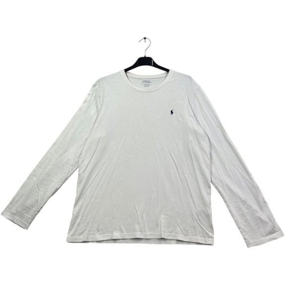 POLO RALPH LAUREN LONG SLEEVE TSHIRT MINIMAL OFF WHITE ΑΝΤΡΙΚΟ pre owned