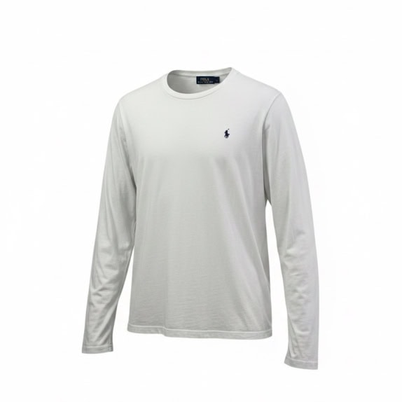 POLO RALPH LAUREN LONG SLEEVE TSHIRT MINIMAL OFF WHITE ΑΝΤΡΙΚΟ pre owned