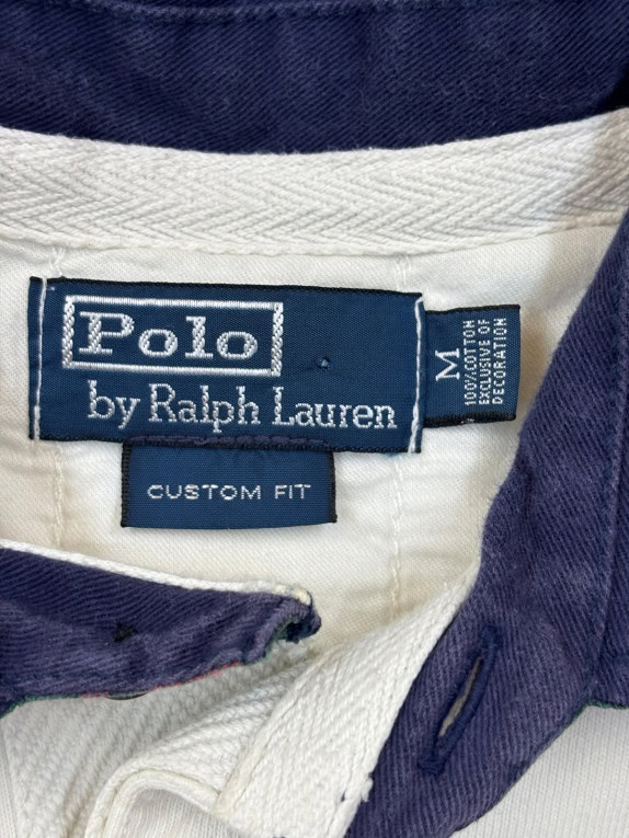 POLO RALPH LAUREN LONGSLEEVE POLO SHIRT CLASSIC OFF WHITE ΑΝΤΡΙΚΟ PRE OWNED XL