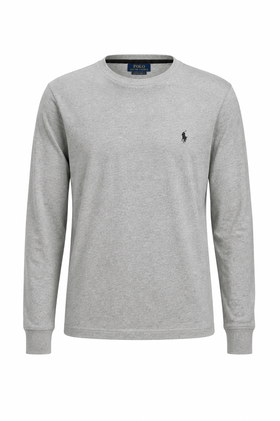 POLO RALPH LAUREN LONGSLEEVE T SHIRT MINIMAL ΓΚΡΙ ΑΝΤΡΙΚΟ PRE OWNED XL