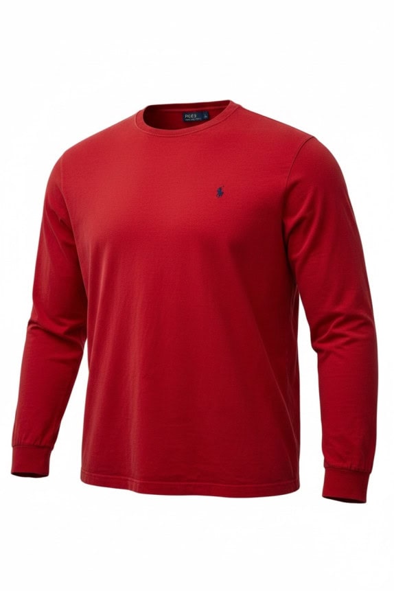 POLO RALPH LAUREN LONG SLEEVE T SHIRT CLASSIC RED MENS PRE OWNED XL