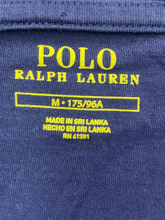 POLO RALPH LAUREN Maglia a maniche lunghe con logo sul collo blu navy UNISEX M