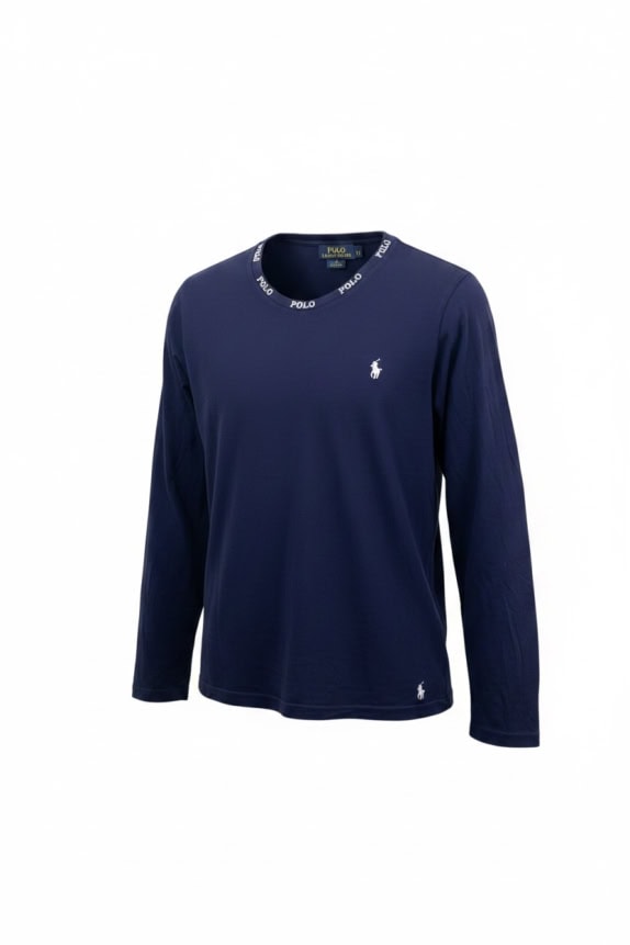 POLO RALPH LAUREN Μακρυμάνικη Μπλούζα Neck Logo Navy Μπλε UNISEX M