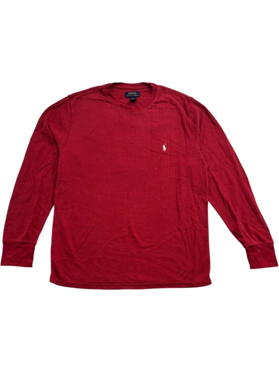 POLO RALPH LAUREN Μακρυμάνικη Μπλούζα Waffle Knit Logo Κόκκινη UNISEX L