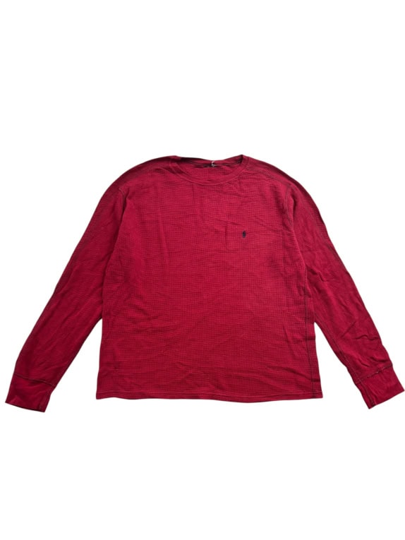 POLO RALPH LAUREN Μακρυμάνικη Μπλούζα Waffle Knit Logo Bordeaux UNISEX L