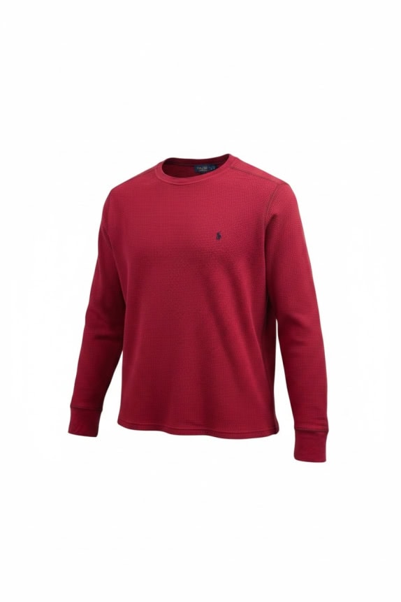 POLO RALPH LAUREN Μακρυμάνικη Μπλούζα Waffle Knit Logo Bordeaux UNISEX L