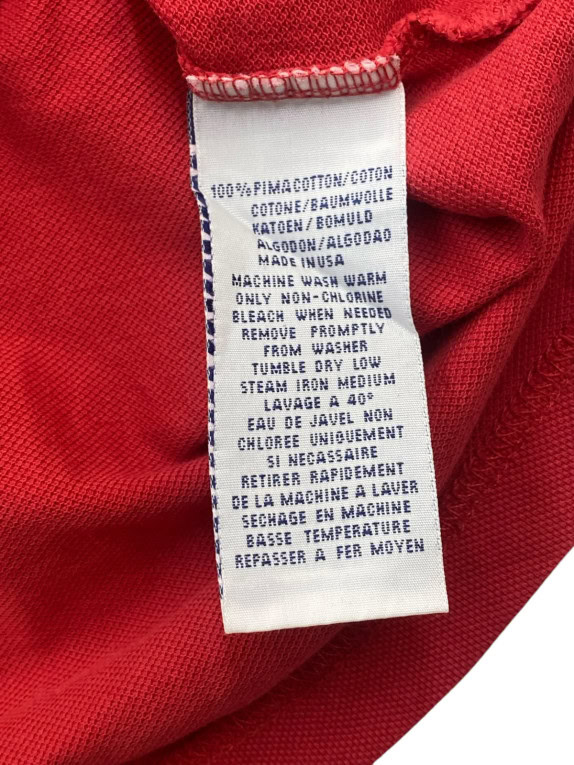 POLO RALPH LAUREN LONG SLEEVE POLO CLASSIC RED MEN PRE OWNED XL