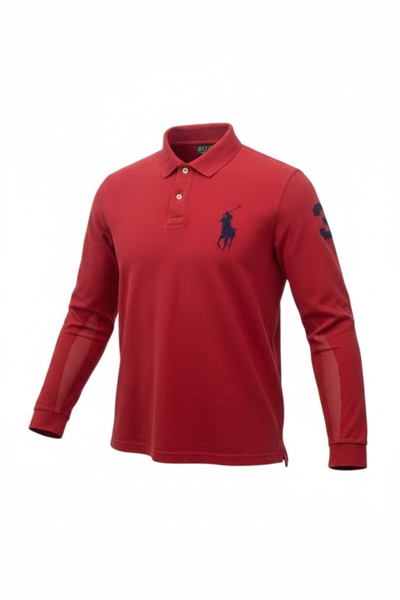 POLO RALPH LAUREN ΜΑΚΡΥΜΑΝΙΚΟ POLO CLASSIC ΚΟΚΚΙΝΟ ΑΝΤΡΙΚΟ PRE OWNED XL