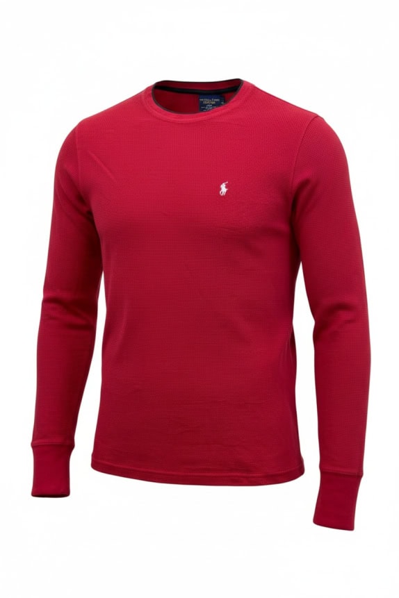 POLO RALPH LAUREN maglia a maniche lunghe vintage rossa da uomo M usata