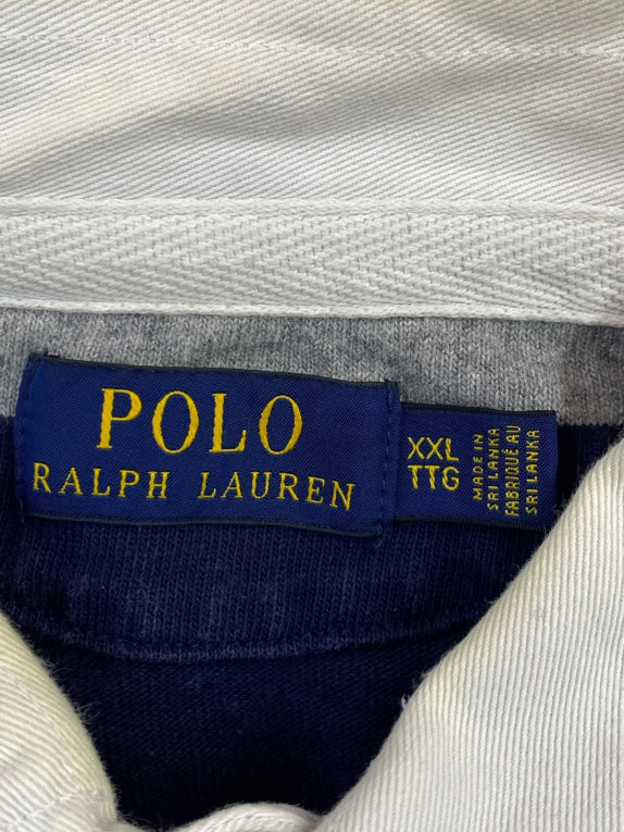 POLO RALPH LAUREN MAGLIA RUGBY CLASSIC SPORTSWEAR NAVY GRIGIO UOMO PRE OWNED XXL
