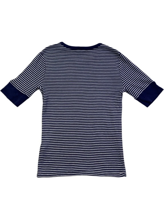 POLO RALPH LAUREN T SHIRT CLASSICA RIGATA NAVY BIANCO DONNA PRE OWNED M