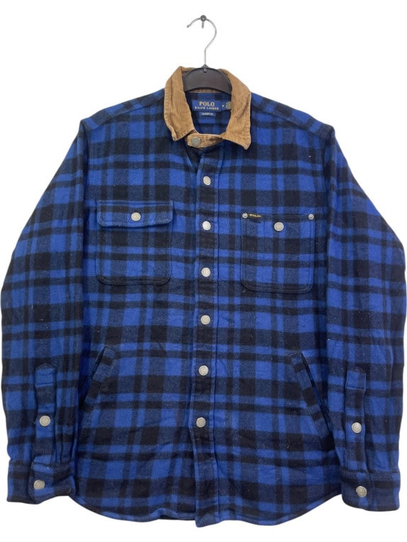 POLO RALPH LAUREN OVERSHIRT WORKWEAR ΜΠΛΕ ΜΑΥΡΟ ΑΝΤΡΙΚΟ PRE OWNED M