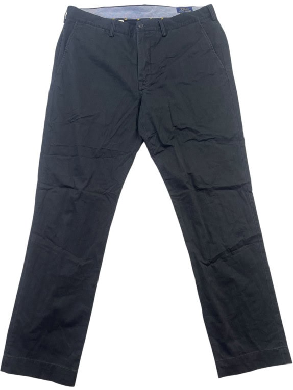 POLO RALPH LAUREN CHINO PANTS CLASSIC BLACK MEN PRE OWNED XL