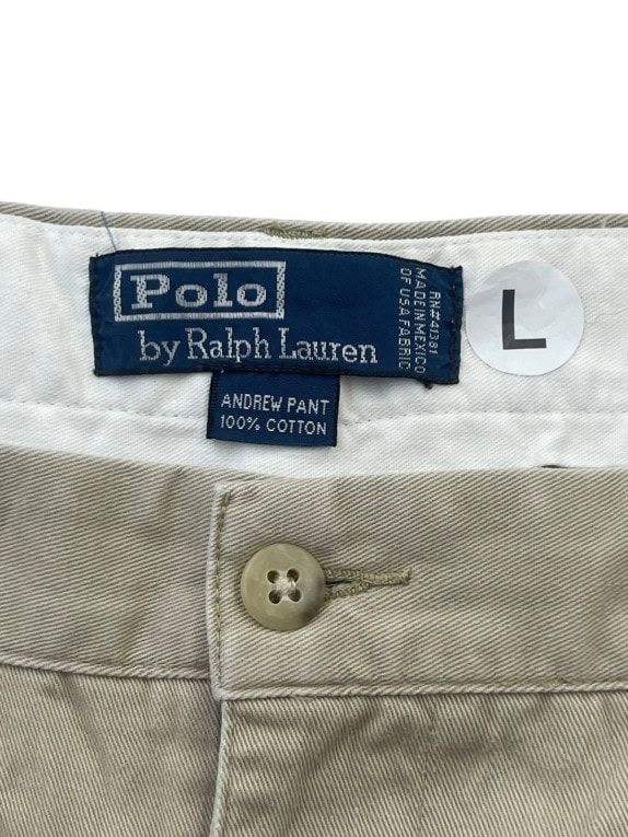 POLO RALPH LAUREN PANTALONI CHINO CLASSICI BEIGE UOMO PRE OWNED L