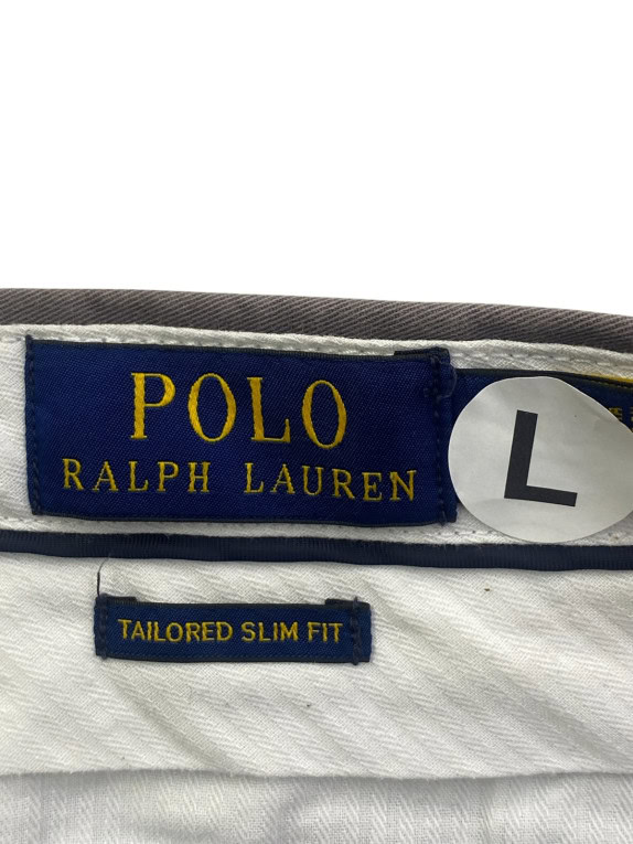 POLO RALPH LAUREN PANTALONI CHINO CLASSICI GRIGIO UOMO PRE OWNED L