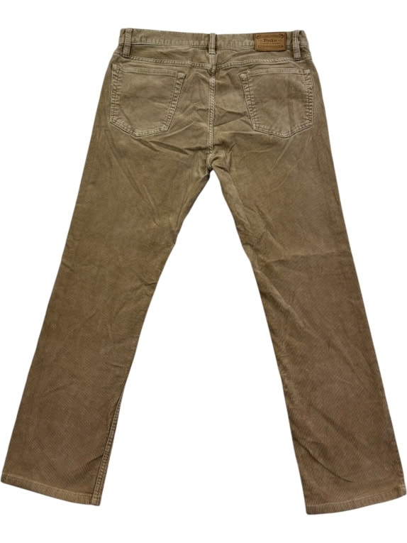 POLO RALPH LAUREN PANTALONI IN VELLUTO A COSTE VINTAGE MARRONE DA UOMO L pre-owned
