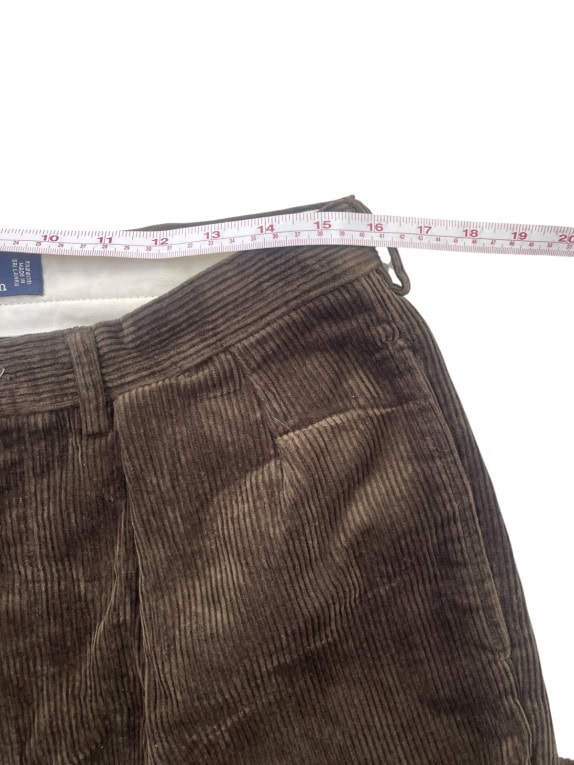 POLO RALPH LAUREN PANTALONI IN VELLUTO A COSTE CLASSICO MARRONE UOMO PRE OWNED M
