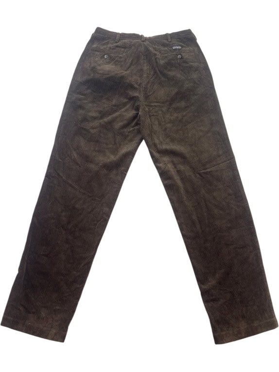 POLO RALPH LAUREN PANTALONI IN VELLUTO A COSTE CLASSICO MARRONE UOMO PRE OWNED M