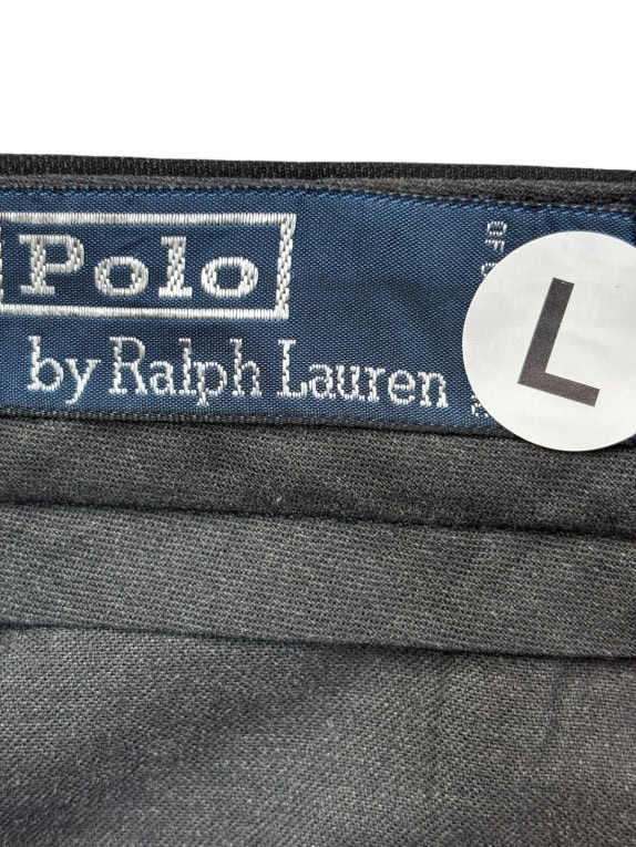 POLO RALPH LAUREN PANTALONI CON PINCES CLASSIC NERO UOMO PRE OWNED L