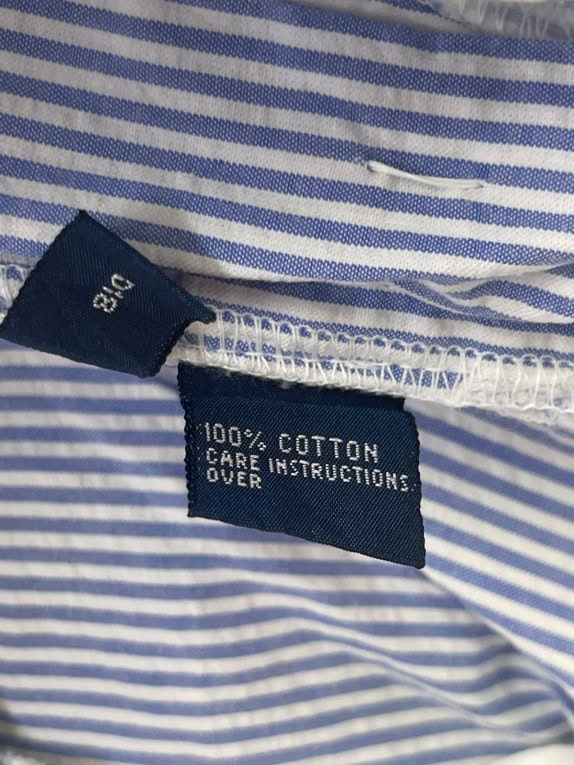 POLO RALPH LAUREN PANTALONI CON PINCES CLASSICI BLU BIANCO UOMO PRE OWNED M