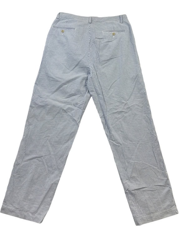 POLO RALPH LAUREN PANTALONI CON PINCES CLASSICI BLU BIANCO UOMO PRE OWNED M