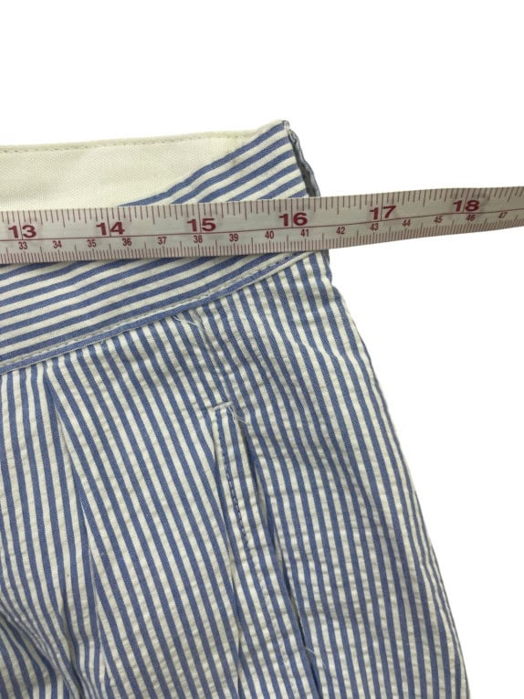 POLO RALPH LAUREN PANTALONI CON PINCES CLASSICI BLU BIANCO UOMO PRE OWNED M