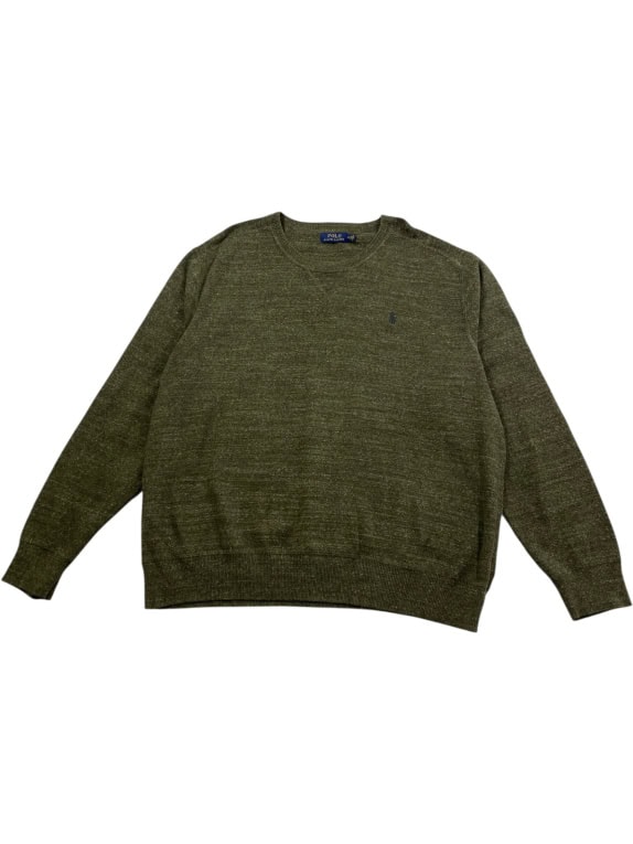 Polo Ralph Lauren Maglione lavorato a maglia verde oliva da uomo XXL