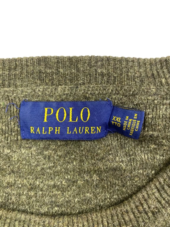 Polo Ralph Lauren Πλεκτό Πουλόβερ Λαδί Ανδρικό XXL