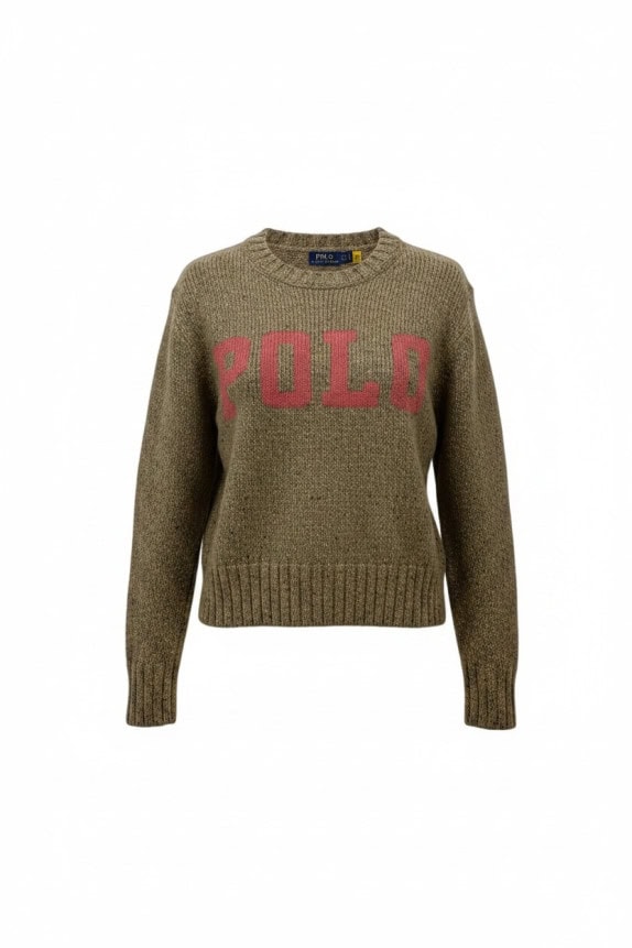 POLO RALPH LAUREN ΠΛΕΚΤΟ ΠΟΥΛΟΒΕΡ VINTAGE ΚΑΦΕ ΓΥΝΑΙΚΕΙΟ PRE OWNED