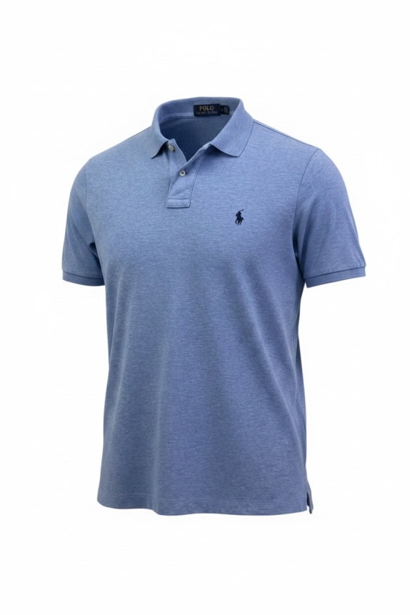 POLO RALPH LAUREN POLO SHIRT CLASSIC BLUE MEN PRE OWNED M