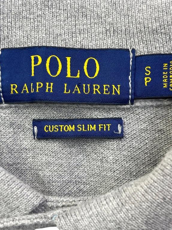 POLO RALPH LAUREN POLO SHIRT MINIMAL GRIGIO UOMO PRE OWNED S
