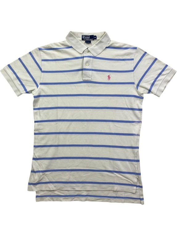 Polo Ralph Lauren Polo Shirt Ριγέ Logo Λευκό Ανδρικό M