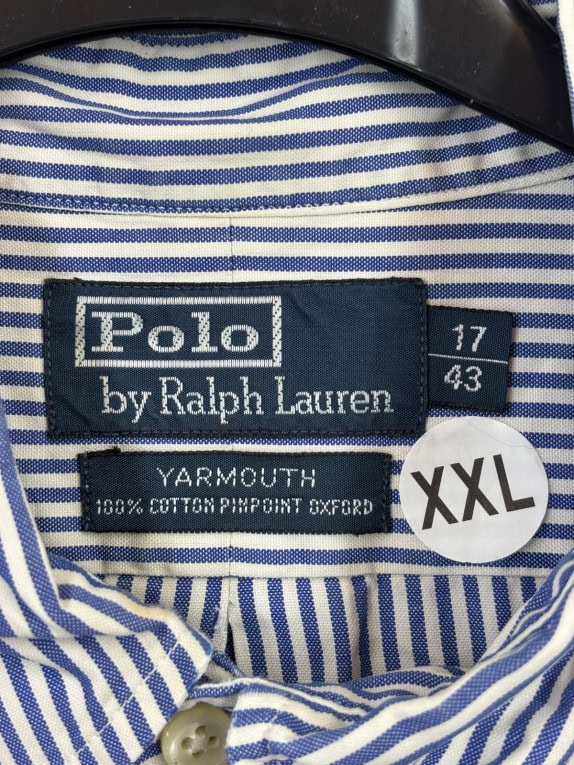 POLO RALPH LAUREN ΠΟΥΚΑΜΙΣΟ BUTTON DOWN CLASSIC ΡΙΓΕ ΜΠΛΕ ΑΝΤΡΙΚΟ PRE OWNED XXL