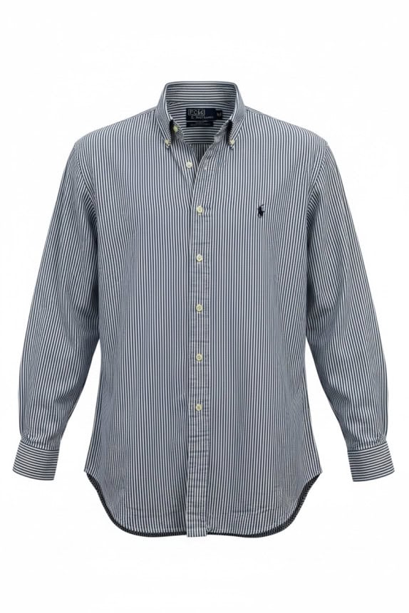 POLO RALPH LAUREN ΠΟΥΚΑΜΙΣΟ BUTTON DOWN CLASSIC ΡΙΓΕ ΜΠΛΕ ΑΝΤΡΙΚΟ PRE OWNED XXL