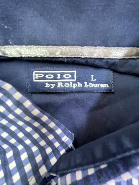 POLO RALPH LAUREN ΠΟΥΚΑΜΙΣΟ CHECK LOGO ΜΠΛΕ ΑΝΔΡΙΚΟ L